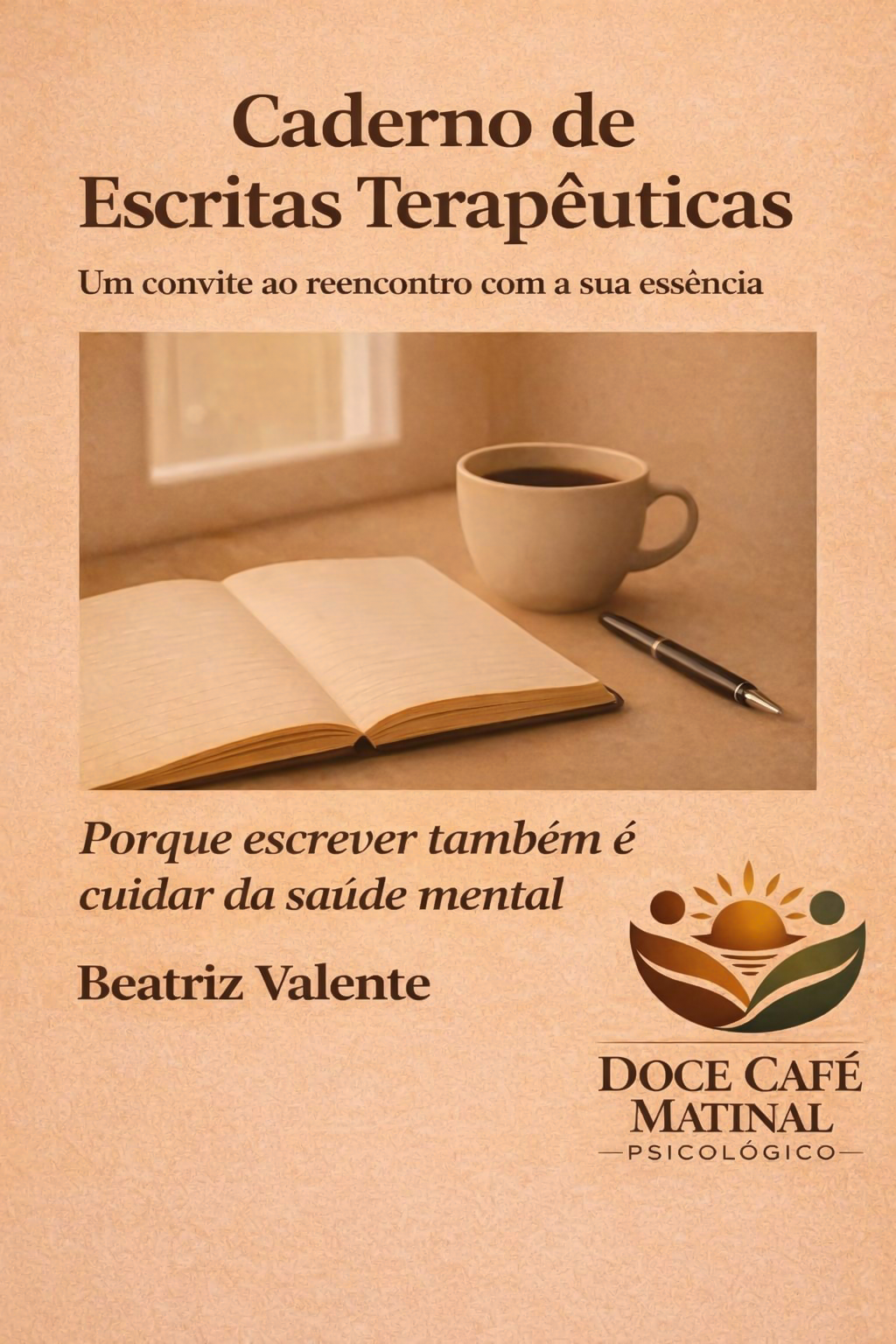 Capa do livro Caderno de Escritas Terapêuticas  -  Um convite ao reencontro com a sua essência